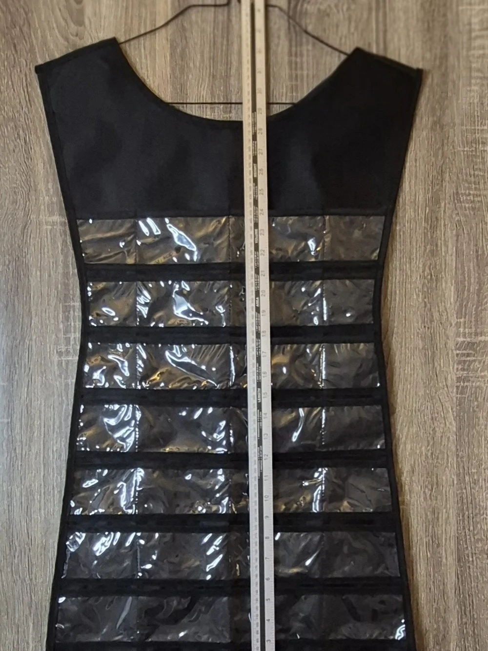 Black Clear Pocket Jewelry Organizer - Hanging Accessory Storage